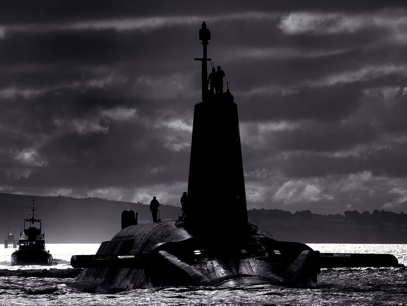 The Royal Navy's HMS Vengeance, a Vanguard-class SSBN carrying the Trident ballistic missile — the UK's nuclear deterrent.